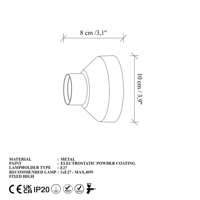 Opviq Spot - 14196 Lámpara de Pared de Metal Azul Opviq Spot - 14196 Lámpara de Pared de Metal Azul